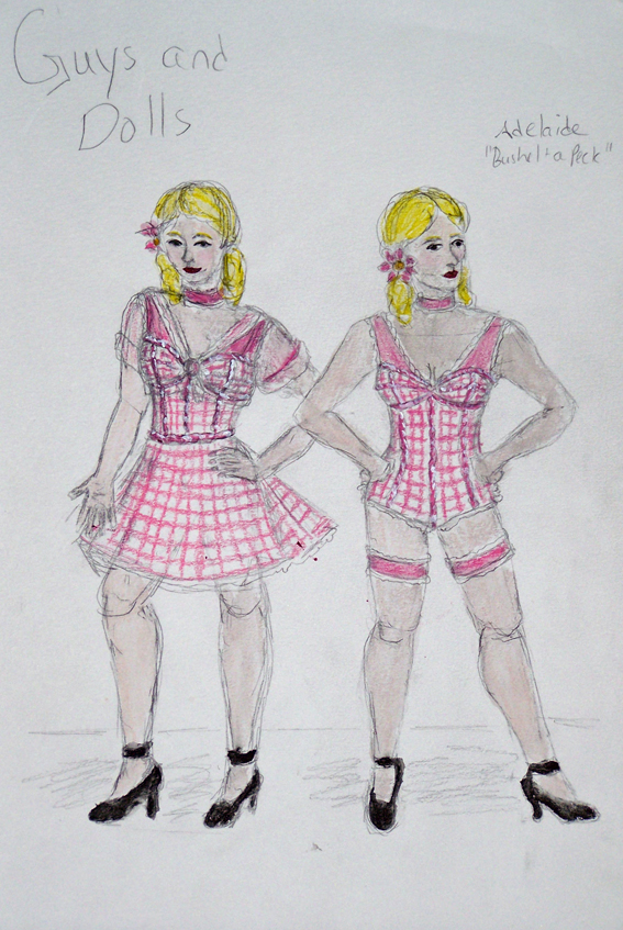 Adelaide Bushel and a Peck rendering from Guys and Dolls, costume design by Katharine Tarkulich