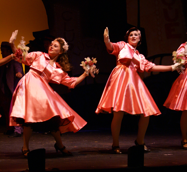 The Hot Box dancers as bridesmaids from Guys and Dolls, costume design by Katharine Tarkulich