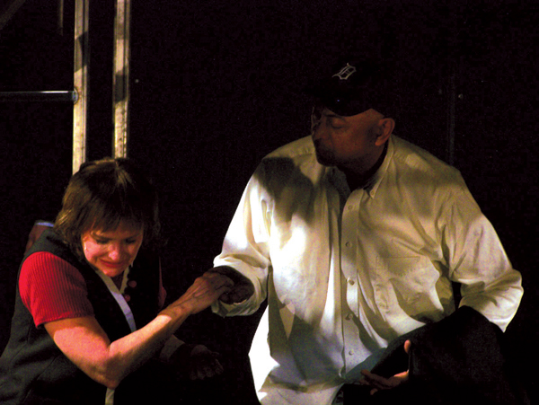Sarah Jane Moore and President Ford from Sondheim's Assassins, costume design by Katharine Tarkulich