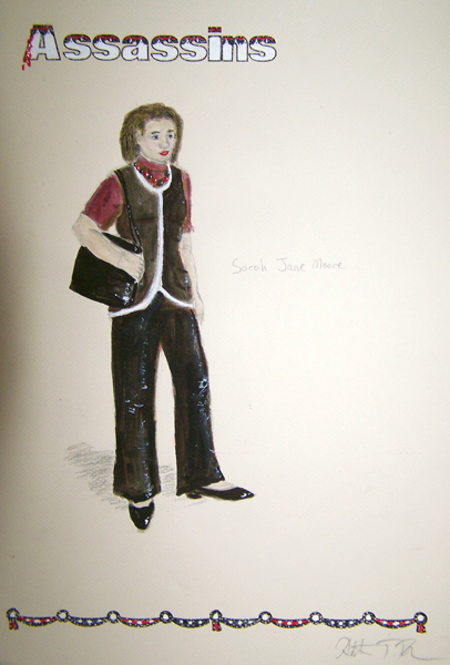 Sarah Jane Moore rendering from Sondheim's Assassins, costume design by Katharine Tarkulich