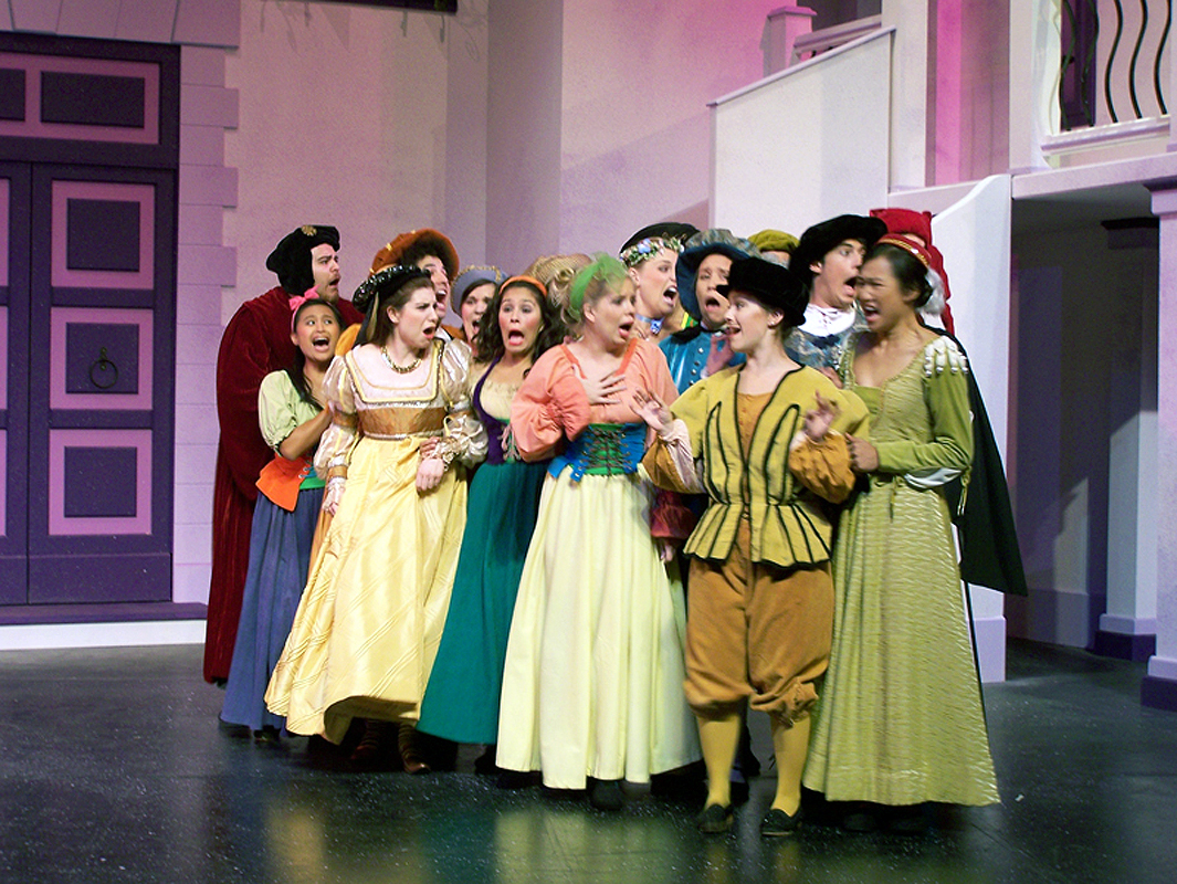 Guests at Petruchio and Kate's Wedding in Shakespeare's The Taming of the Shrew, costume design by Katharine Tarkulich