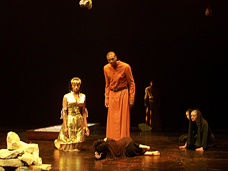 Helen, Menelaus and Hecuba in The Women of Troy costume design by Katharine Tarkulich