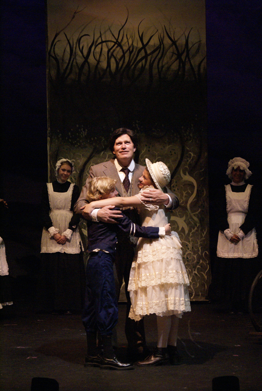 Archibald Craven, Colin, and Mary in The Secret Garden, costume design by Katharine Tarkulich