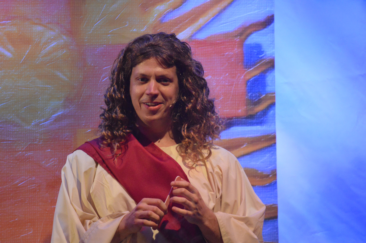 Gay Jesus in The 25th Annual Putnam County Spelling Bee, costume design by Katharine Tarkulich