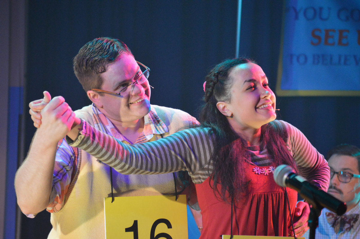 William Morris Barfee and Olive Ostrovsky in The 25th Annual Putnam County Spelling Bee, costume design by Katharine Tarkulich