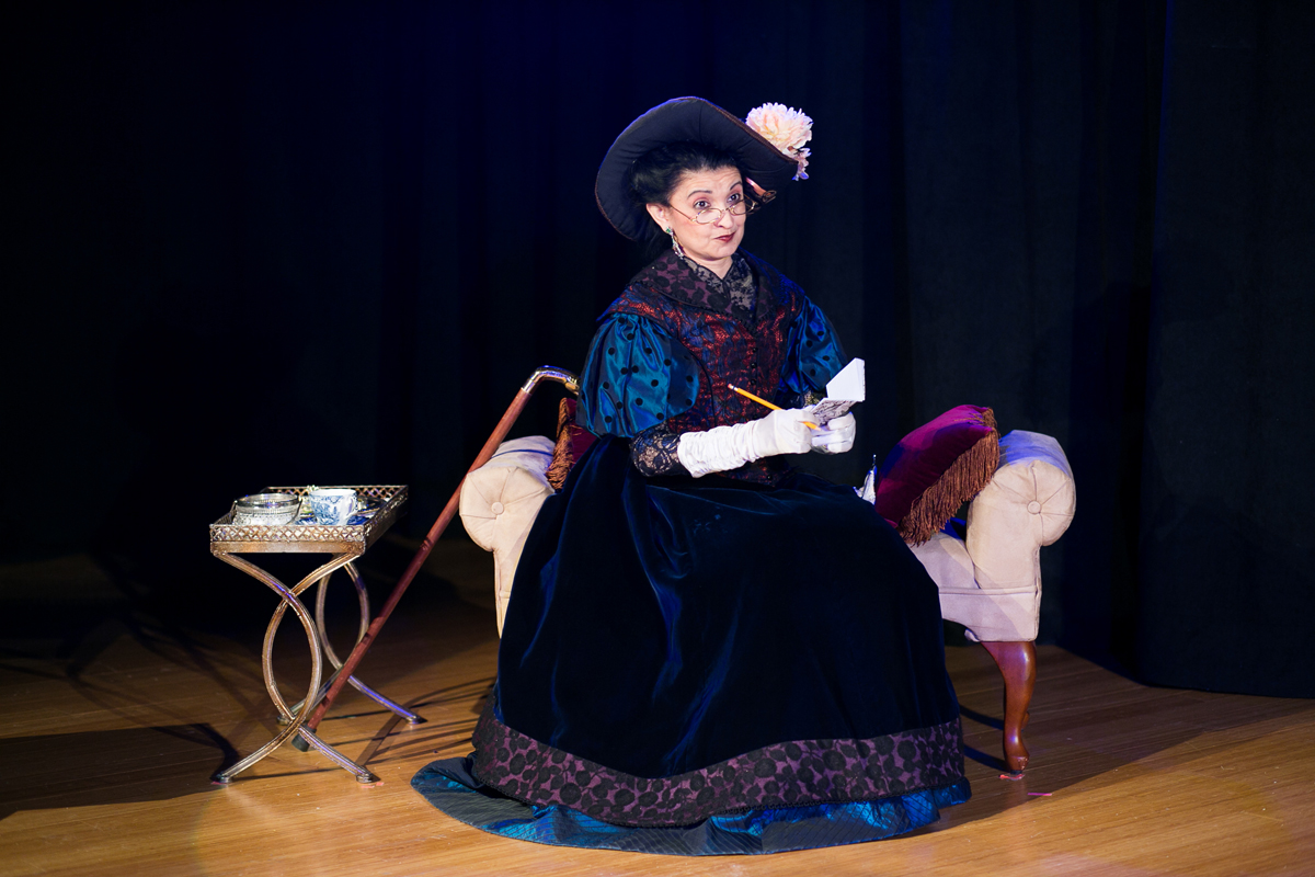 Lady Bracknell in The Importance of Being Earnest, costumes designed by Katharine Tarkulich
