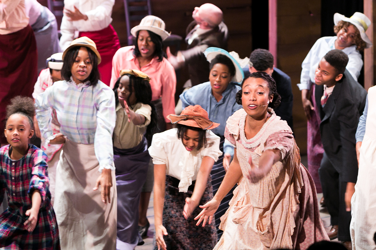 Nettie and Ensemble in church from The Color Purple, costume design by Katharine Tarkulich