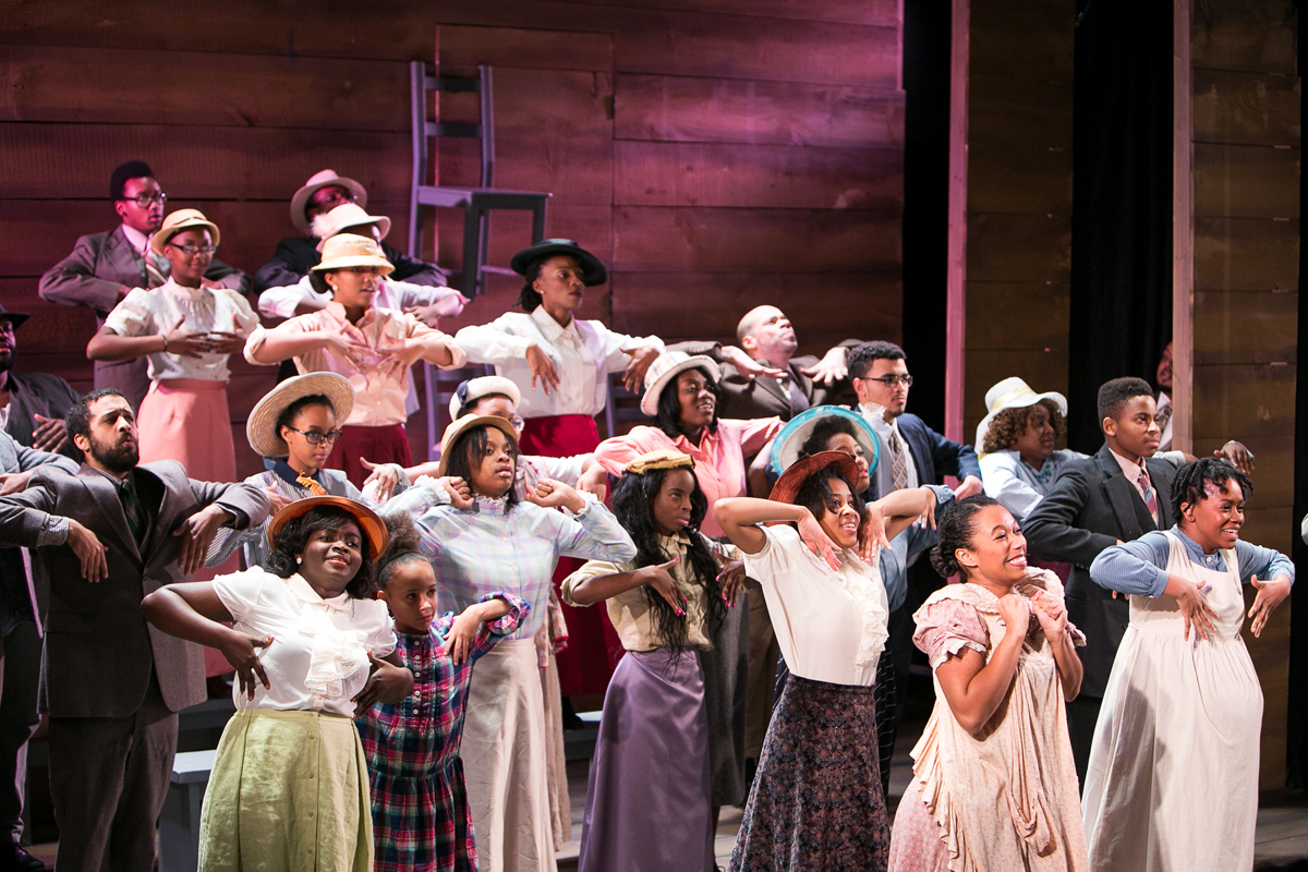 Nettie, Celie, and Ensemble in church from The Color Purple, costume design by Katharine Tarkulich
