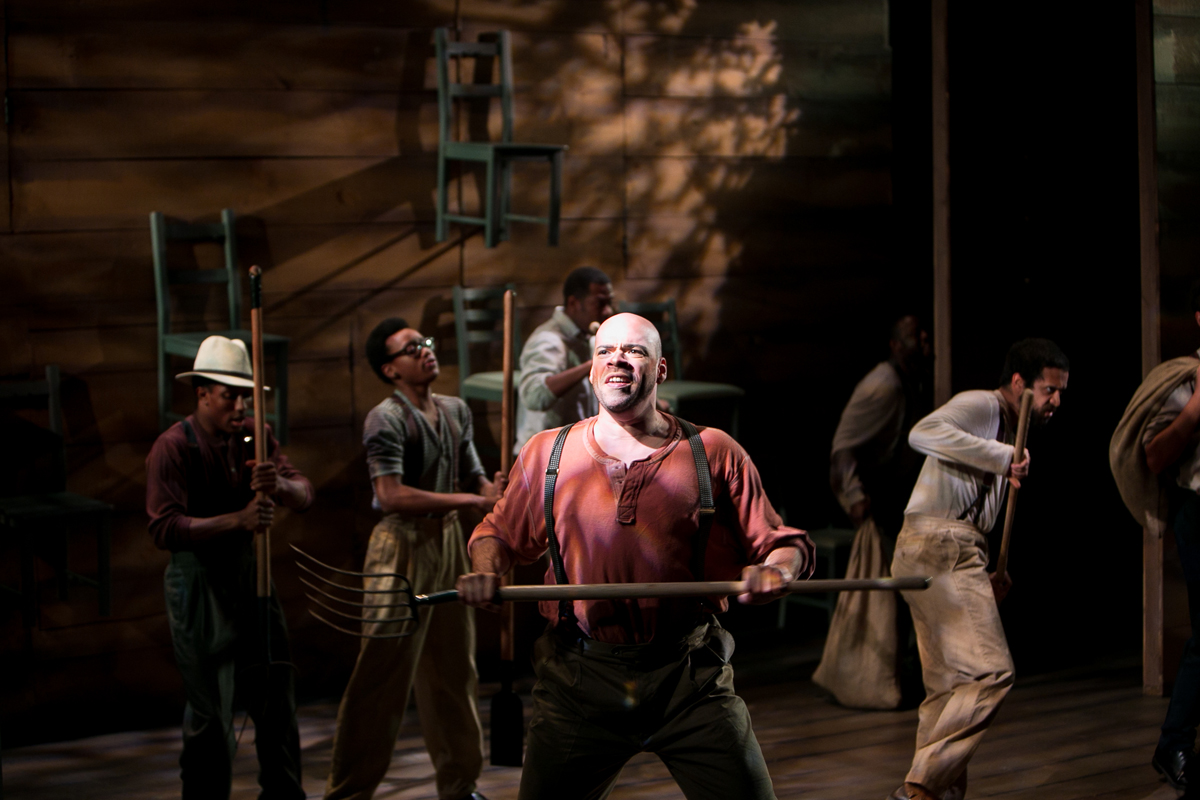 Farmhands in The Color Purple, costume design by Katharine Tarkulich