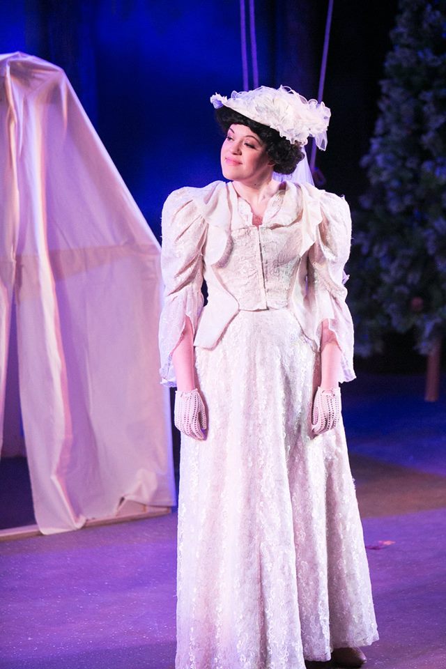 Hippolyta in wedding trousseau in Shakespeare's A Midsummer Night's Dream costume design by Katharine Tarkulich