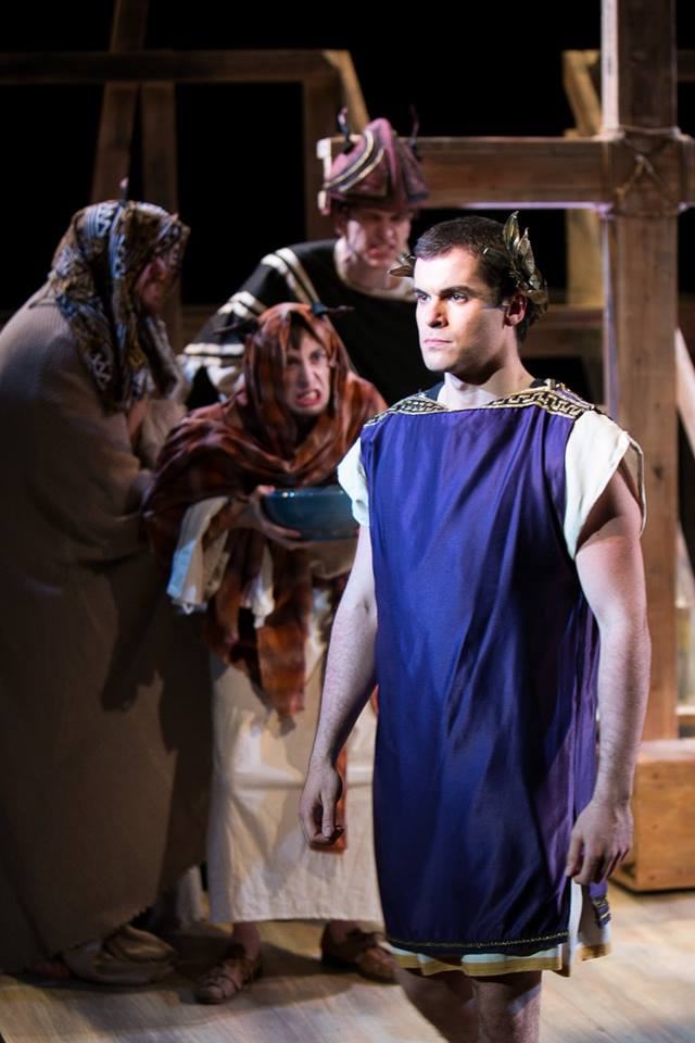 Footsoldier (Pontius) with Ensemble from Act 2 of Sarah Ruhl's Passion Play costume design by Katharine Tarkulich